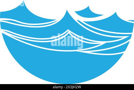 Water Wave symbol and icon Logo Template vector Stock Vector