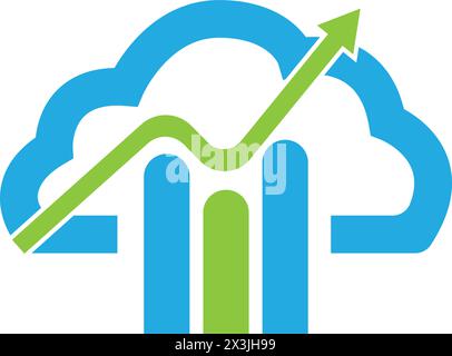 Cloud finance logo vector icon illustration design Stock Vector