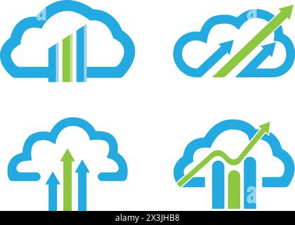 Cloud finance logo vector icon illustration design Stock Vector