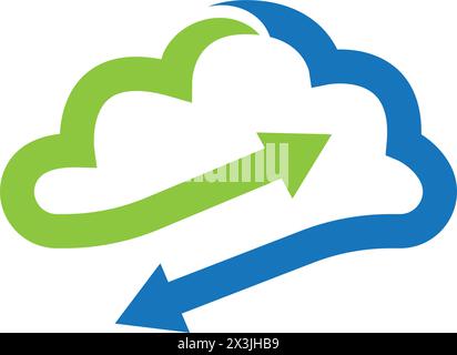 Cloud finance logo vector icon illustration design Stock Vector