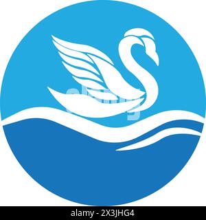 Swan logo Template vector illustration design Stock Vector