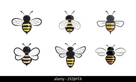 Creative Queen bees collection logo vector symbol illustration Stock Vector