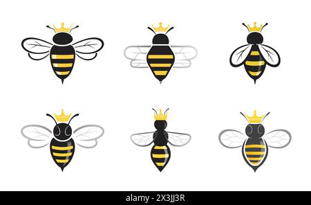 Creative Queen bees collection logo vector symbol illustration Stock Vector