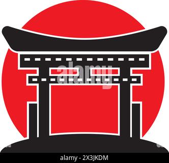 pagoda temple icon logo vector design template Stock Vector