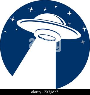 UFO vector logo template illustration design Stock Vector