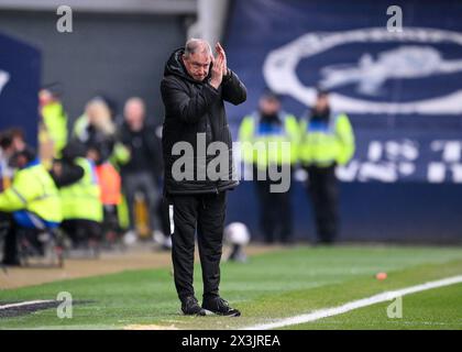 Neil Dewsnip Technical Director of Plymouth Argyle in the dugout  during the Sky Bet Championship match Millwall vs Plymouth Argyle at The Den, London, United Kingdom, 27th April 2024  (Photo by Stan Kasala/News Images) Stock Photo