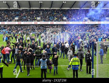 Millwall fans pitch invasion at full time during the Sky Bet ...