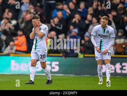 Adam Randell of Plymouth Argyle looks dejected during the Sky Bet Championship match Millwall vs Plymouth Argyle at The Den, London, United Kingdom, 27th April 2024 (Photo by Stan Kasala/News Images) in, on 4/27/2024. (Photo by Stan Kasala/News Images/Sipa USA) Credit: Sipa USA/Alamy Live News Stock Photo