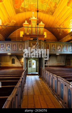 COPENHAGEN, DENMARK - OCTOBER 27, 2014: Organ in Bosebo Kyrka in Lund, Sweden in evening Stock Photo