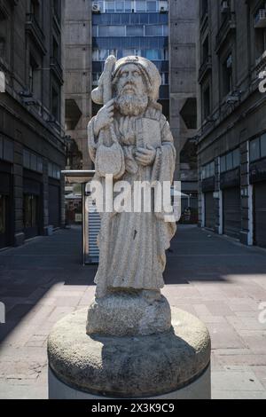 Santiago, Chile - 26 Nov, 2023: Statue on Paseo Phillips, Plaza de Armas Stock Photo