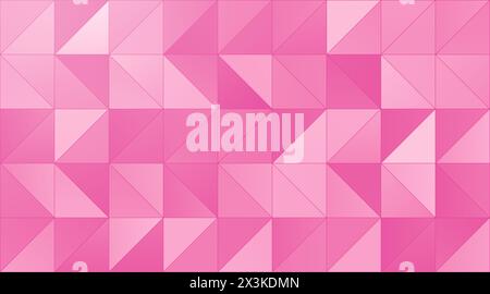 Abstract triangular shape seamless pattern in different shades of pink. Geometric triangle background for Valentine's Day, love & romantic celebration Stock Photo