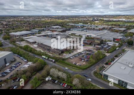 General aeiral view of Wildmere Industrial Estate, Banbury, UK. Stock Photo