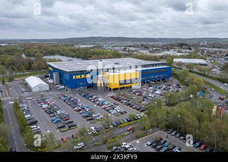 Aerial view of IKEA Milton Keynes, Buckinghamshire, UK. Stock Photo