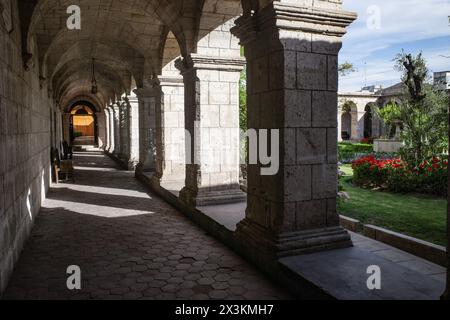 Arequipa, Peru - 4 Dec, 2023: The cloisters of the Monasterio de Santa Teresa Stock Photo