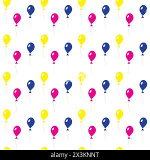 Multi-colored inflatable balls. Seamless pattern. Vector illustration. Stock Vector