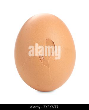 Cracked chicken egg isolated on white background Stock Photo - Alamy