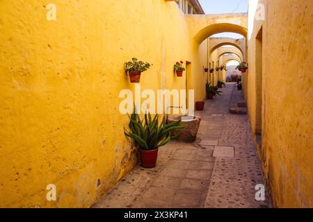 Arequipa, Peru - 4 Dec, 2023: The cloisters of the Monasterio de Santa Teresa Stock Photo