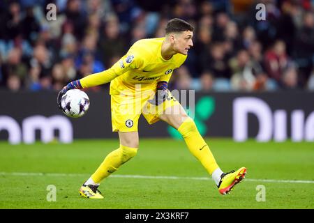 Chelsea goalkeeper Djordje Petrovic during the Premier League match at Villa Park, Birmingham. Picture date: Saturday April 27, 2024. Stock Photo