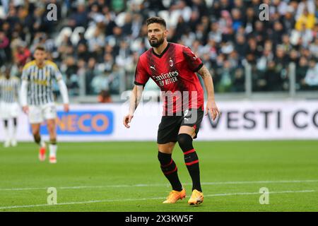 Olivier Giroud of AC Milan during the match between Juventus FC and AC Milan on April 30, 2024 at Allianz Stadium in Turin, Italy. Stock Photo