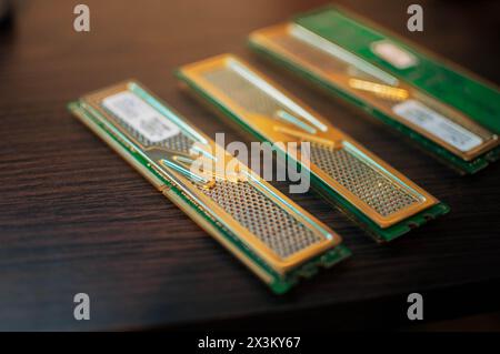 RAM memory. Chip close up. Operative memory for notebook or laptop computer isolated. Stock Photo