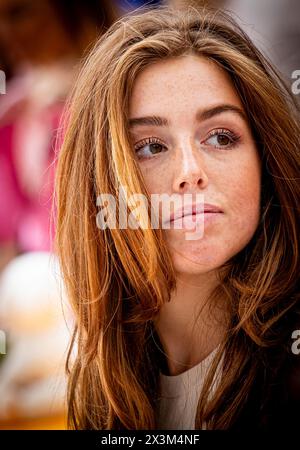 Emmen, Niederlande. 27th Apr, 2024. EMMEN - King Willem-Alexander, Queen Maxima, Princess Amalia, Princess Alexia and Princess Ariane celebrate the 57th birthday of the King during Kingsday celebration, 27 April 2024. Credit: Patrick van Katwijk/dpa/Alamy Live News Stock Photo