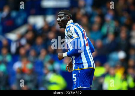 Hillsborough Stadium, Sheffield, England - 27th April 2024 Bambo Diaby (5) of Sheffield Wednesday - during the game Sheffield Wednesday v West Brom, EFL Championship, 2023/24, Hillsborough Stadium, Sheffield, England - 27th April 2024  Credit: Arthur Haigh/WhiteRosePhotos/Alamy Live News Stock Photo