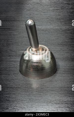 Close up of toggle switch on brushed metal switch Stock Photo