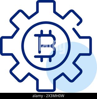Blockchain automation and network optimization and maintenance. Pixel perfect, editable stroke icon Stock Vector