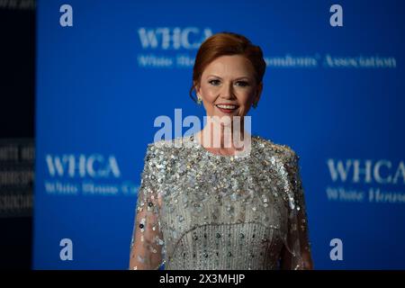 NBC News political reporter Kelly O'Donnell poses for photographers as she arrives at the annual