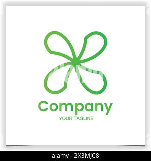 green the shape of a fan logo design template Stock Vector