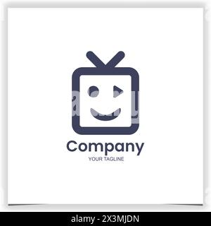 smile tv logo design template Stock Vector