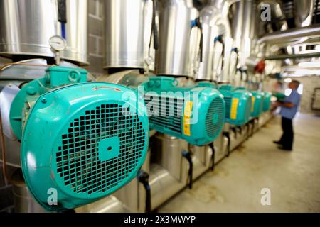 Maintenance Technician, Pumps ventilation and air conditioning, Onkologikoa Hospital, Oncology Institute, Case Center for prevention, diagnosis and tr Stock Photo