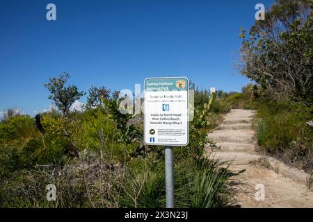 Sydney harbour national park, walking track to North Head from Shelly beach lookout part of the Bondi to Manly walking route, Sydney,NSW,Australia Stock Photo