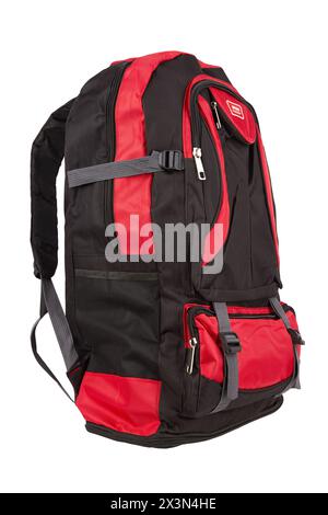 Big backpack for travel isolate on a white background Stock Photo