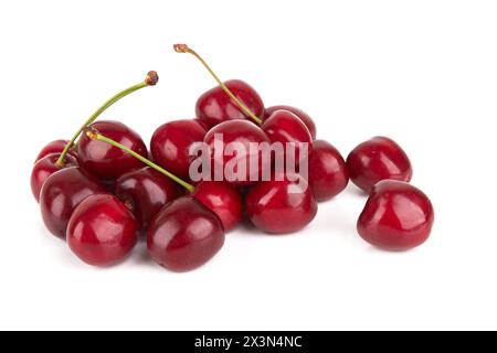 Red sweet cherry isolated on white background Stock Photo