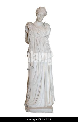 Female statue with peplos, Roman copy inspired by early Hellenistic muses Stock Photo