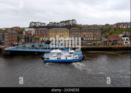 Newcastle England United Kingdom 23rd April 2024 North Shields Ferry landing crossing the River Tyne from South Shields. transport, boat, public transport, river tyne Stock Photo