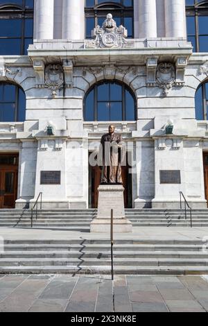 New Orleans, Louisiana. French Quarter, Statue of Edward White in front of Louisiana Supreme Court. Stock Photo