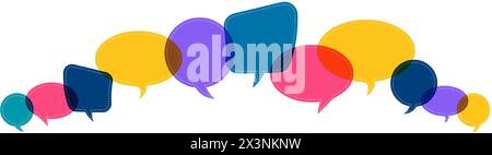 Set of speech bubble text. Chatting box, message box design. Balloon doodle style of thinking sign. Vector illustration Stock Vector