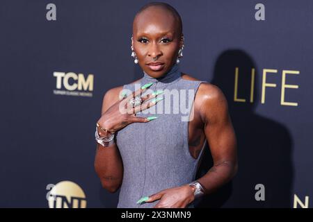 Hollywood, United States. 27th Apr, 2024. HOLLYWOOD, LOS ANGELES, CALIFORNIA, USA - APRIL 27: Cynthia Erivo arrives at the 49th Annual AFI (American Film Institute) Lifetime Achievement Award Gala Tribute Celebrating Nicole Kidman held at the Dolby Theatre on April 27, 2024 in Hollywood, Los Angeles, California, United States. (Photo by Xavier Collin/Image Press Agency) Credit: Image Press Agency/Alamy Live News Stock Photo