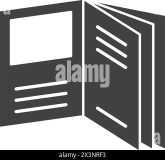 Brochure flyer icon in flat style. Booklet vector illustration on isolated background. Poster sign business concept. Stock Vector