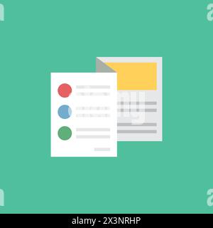 Brochure flyer icon in flat style. Booklet vector illustration on isolated background. Poster sign business concept. Stock Vector