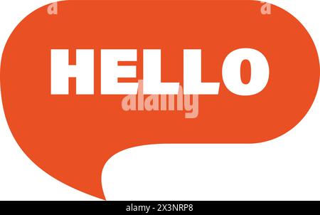 Hello speech bubble icon in flat style. Hi message vector illustration on isolated background. Welcome sign business concept. Stock Vector