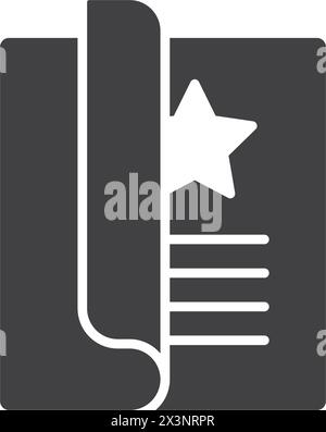 Brochure flyer icon in flat style. Booklet vector illustration on isolated background. Poster sign business concept. Stock Vector