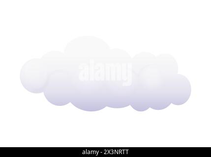 White fluffy clouds in bubble shape, realistic sky element vector illustration Stock Vector