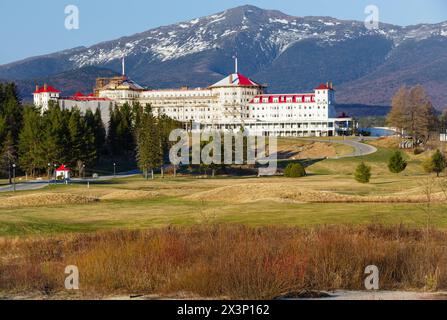 Mount Washington Resort in Bretton Woods, New Hampshire USA during the spring of 2013. The resort was being worked on at this time. Joseph Stickney bu Stock Photo