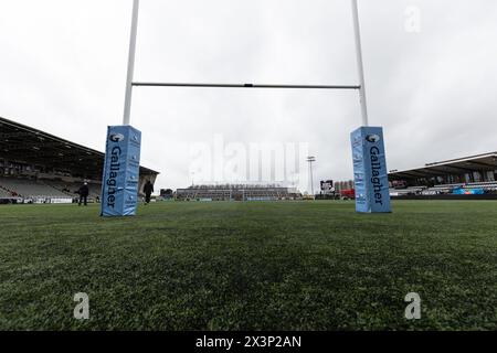 A general view of the pitch before the Gallagher Premiership match between Newcastle Falcons and Sale Sharks at Kingston Park, Newcastle on Sunday 28th April 2024. (Photo: Chris Lishman | MI News) Credit: MI News & Sport /Alamy Live News Stock Photo