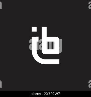 letter ib simple loop geometric logo vector Stock Vector