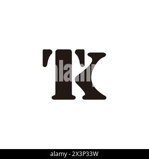 letter tk simple vintage design logo vector Stock Vector
