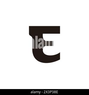letter e simple geometric curves logo vector Stock Vector